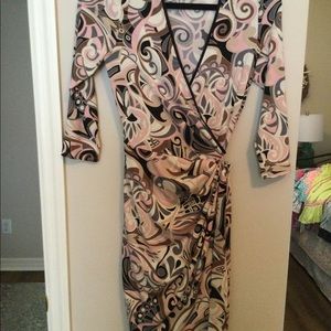 Boston Proper retro vide wrap dress